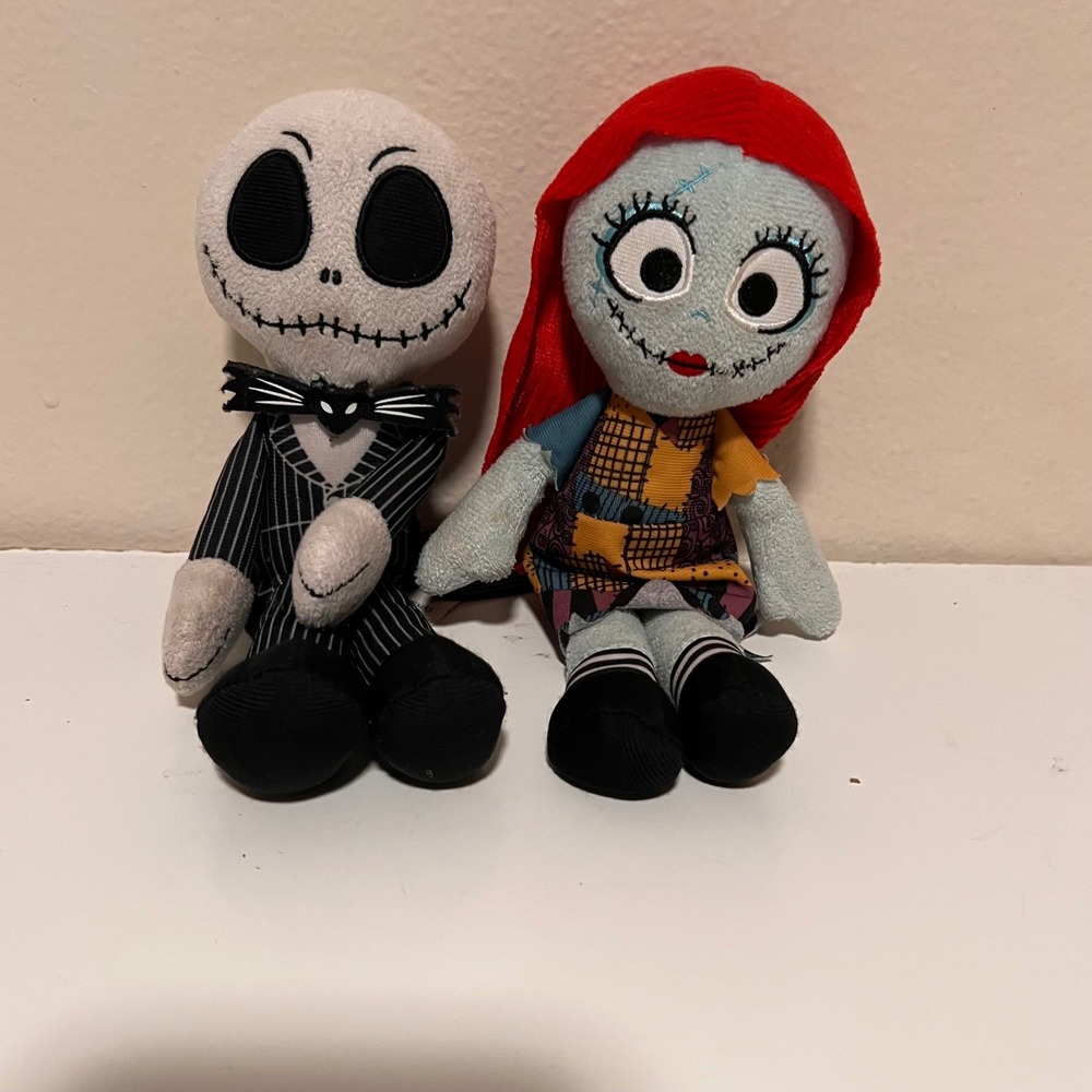 Disney 8in Jack Skellington Sally Plush‎ Set Nightmare Before Christmas Spooky